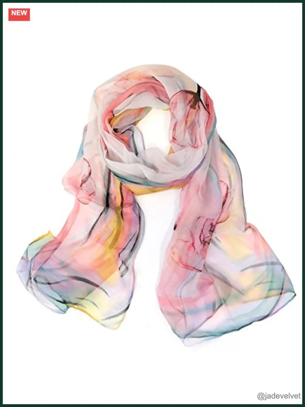 Lightweight Sheer Silky Chiffon Fashion Scarf